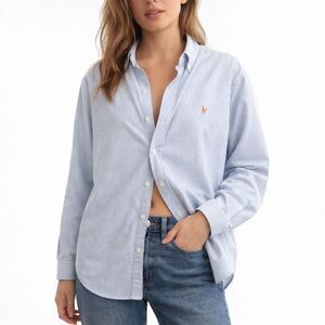 Vintage 90s Polo Ralph Lauren Sport Size 8 Striped Button Down Coastal Grandma